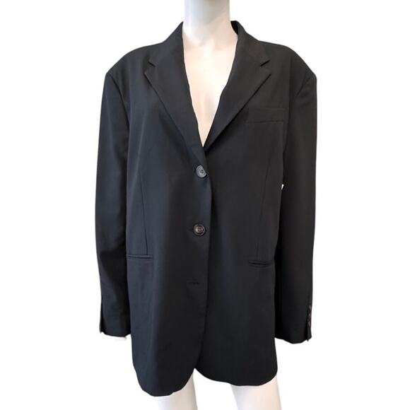 NEW TOPSHOP NORDSTROM Black Tailored Oversized Blazer With Twisted Sleeve Size 6 - Picture 3 of 7